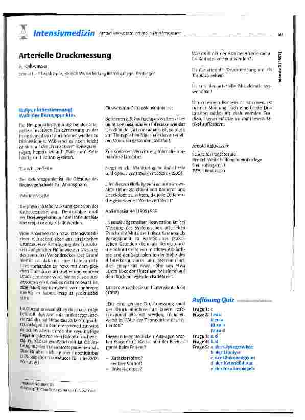 Vorschauseite 1: Arterielle Druckmessung
