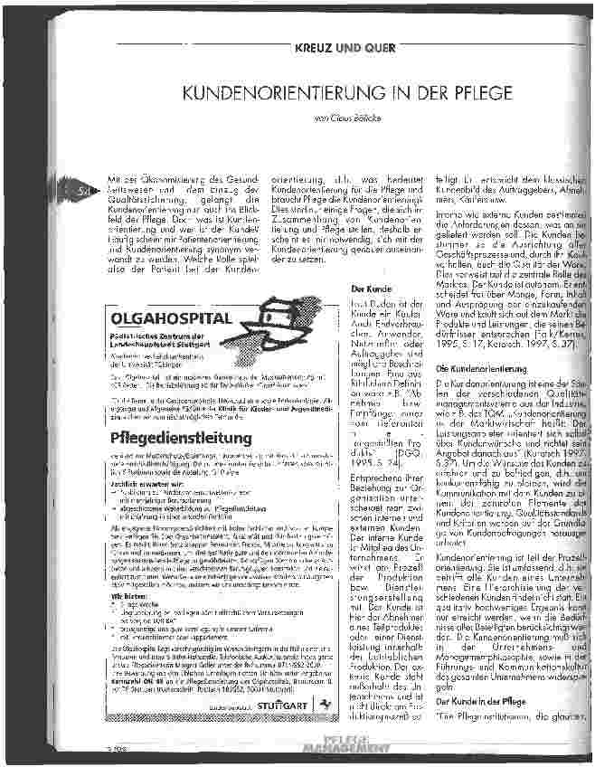 Vorschauseite 1: Kundenorientierung in der Pflege