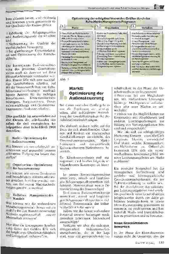 Vorschauseite 2: Vorwärtsstrategien für stationäre Rehabilitationseinrichtungen Investieren statt resignieren