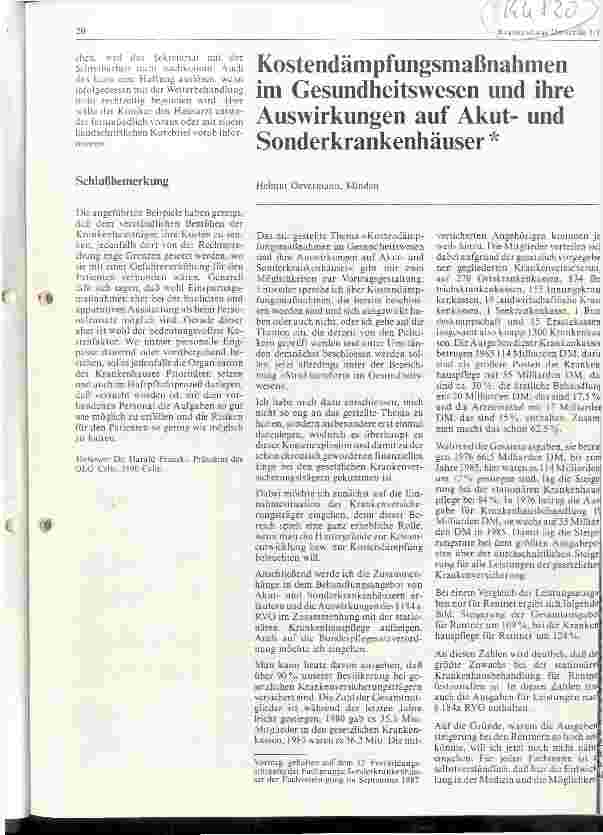 Vorschauseite 6: Möglichkeiten und Grenzen der Einflußnahme auf Leistungen der Krankenhäuser aus Sicht des Juristen