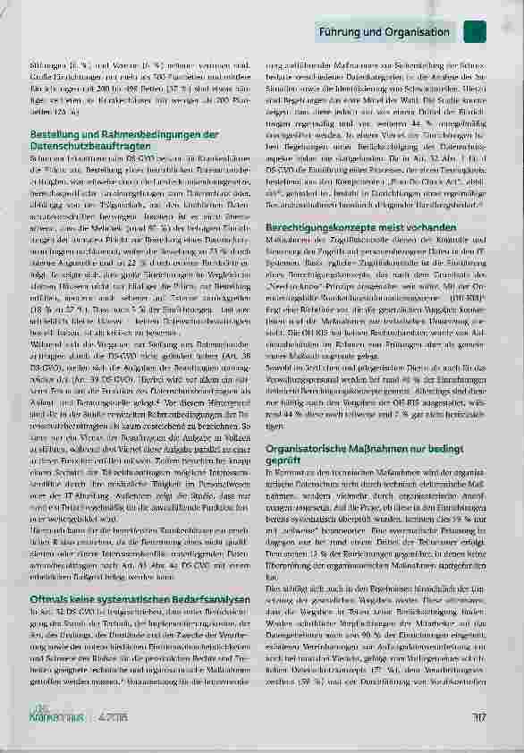 Vorschauseite 2: Datenschutz: Wie ist der Umsetzungsstand in Krankenhäusern?