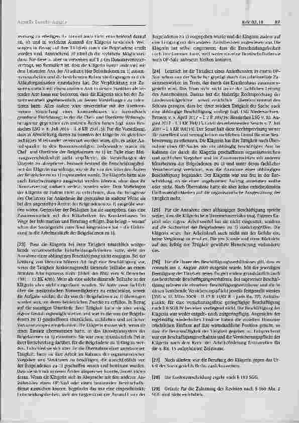 Vorschauseite 4: Abhängige Beschäftigung Krankenhaus{honorar)arzt §§ 7, 7a SGB IV, § 2 KHEntgG