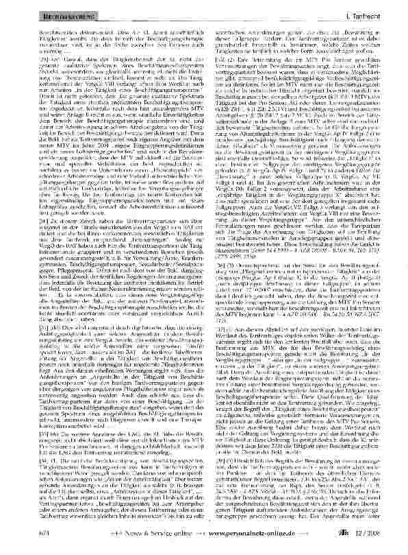Vorschauseite 3: Eingruppierung einer Angestellten „in der Tätigkeit einer Beschäftigungstherapeutin -Tariflicher Bewährungsaufstieg