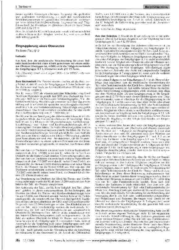 Vorschauseite 4: Eingruppierung einer Angestellten „in der Tätigkeit einer Beschäftigungstherapeutin -Tariflicher Bewährungsaufstieg