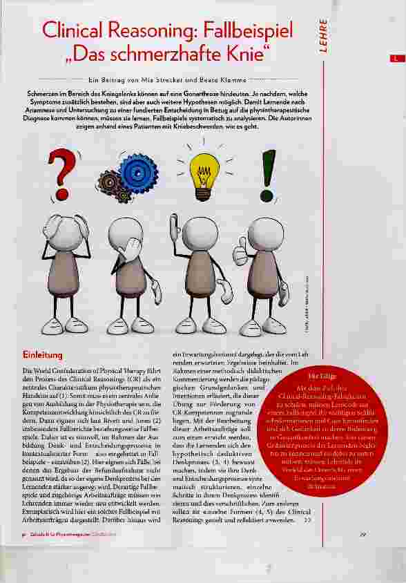 Vorschauseite 1: Clinical Reasoning: Fallbeispie „Das schmerzhafte Knie“
