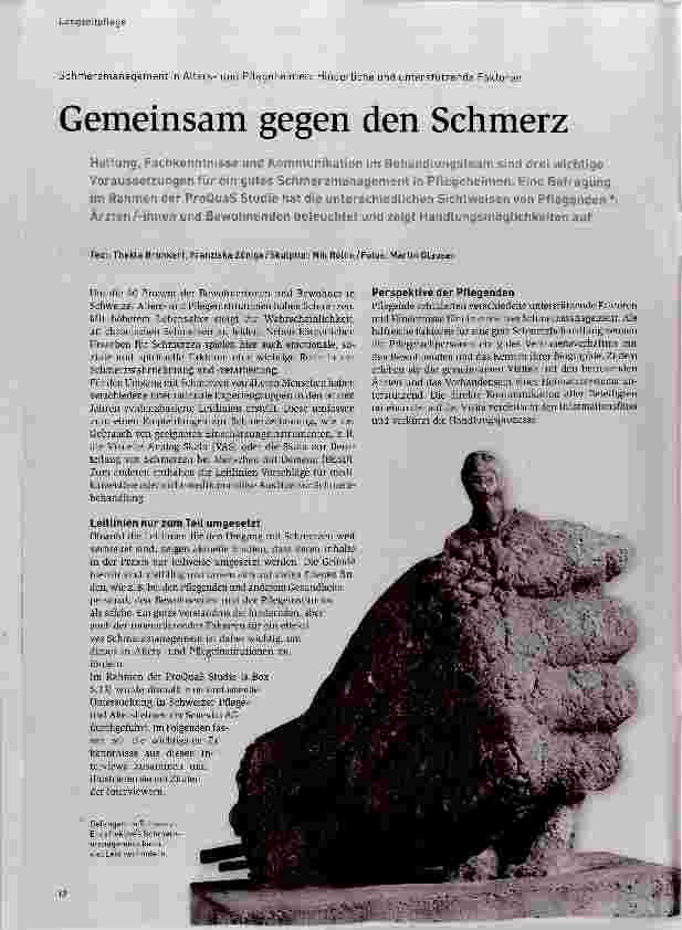 Vorschauseite 1: Gemeinsam gegen den Schmerz