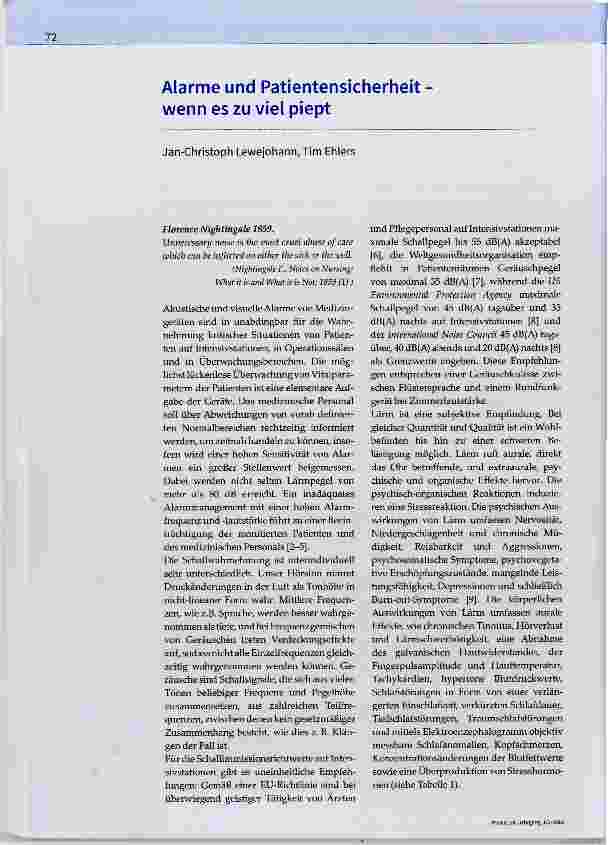 Vorschauseite 1: Alarme und Patientensicherheit wenn es zu viel piept