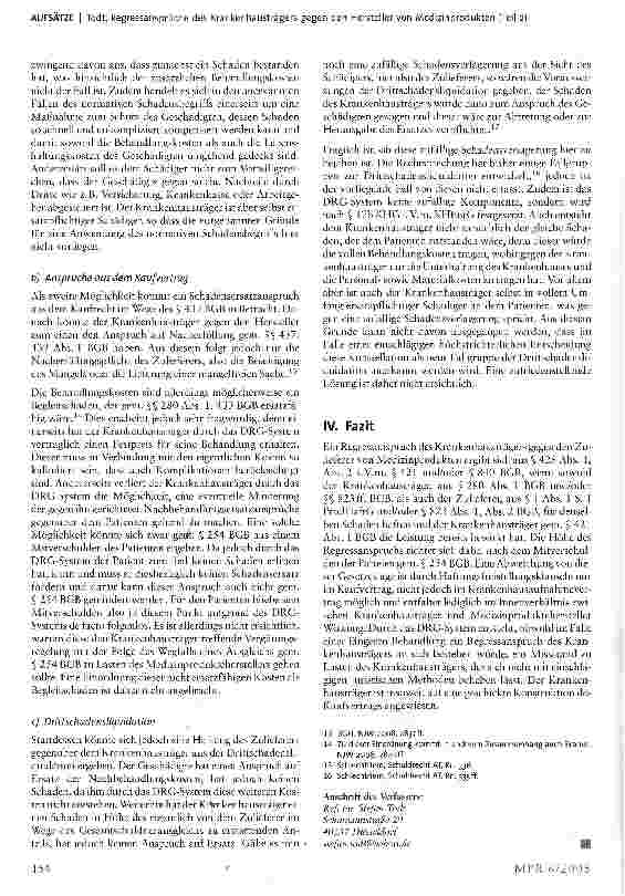 Vorschauseite 3: Regressansprüche des Krankenhausträgers gegen den Hersteller von Medizinprodukten Teil 2