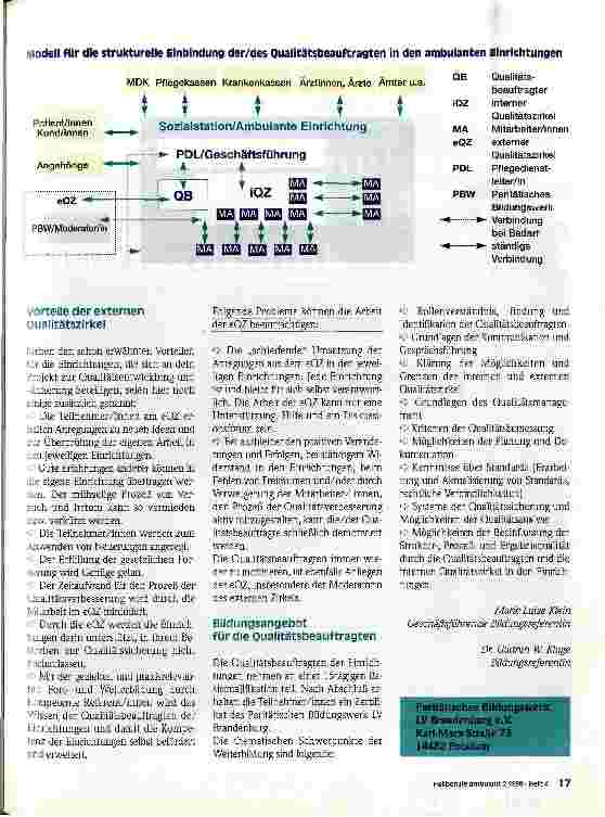 Vorschauseite 2: Qualität in der ambulanten Altenpflege Die externen Qualitätszirkel