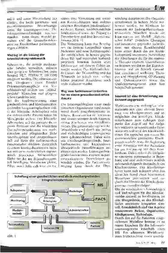 Vorschauseite 2: Klinisches Informationsmanagement zwischen virtueller Realität und mittelalterlichem Burgendenken
