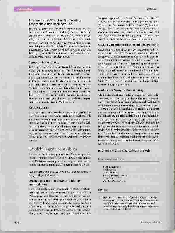 Vorschauseite 5: Hospizkultur und Palliativversorgung in der stationären Altenhilfe in NRW