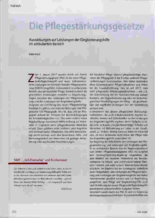 Vorschauseite 1: Die Pflegestärkungsgesetze