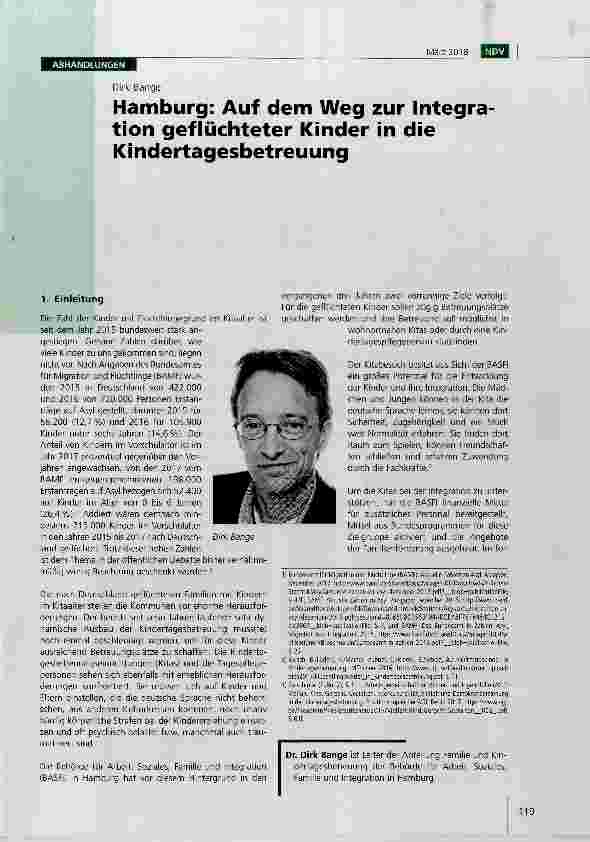 Vorschauseite 1: Hamburg: Auf dem Weg zur Integration geflüchteter Kinder in die Kindertagesbetreuung