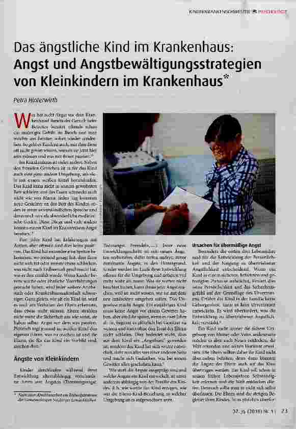 Vorschauseite 1: Das ängstliche Kind im Krankenhaus: Angst und Angstbewältigungsstrategien von Kleinkindern im Krankenhaus