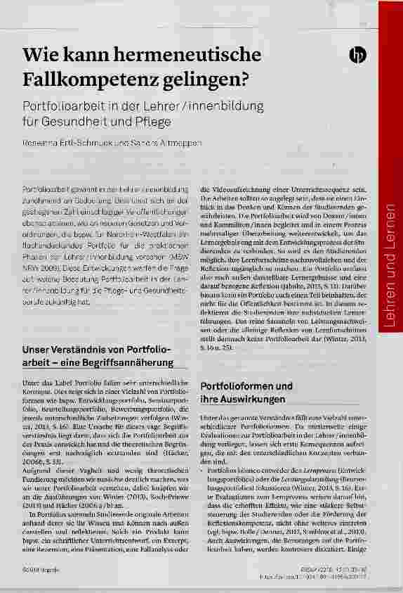 Vorschauseite 1: Wie kann hermeneutische Fallkompetenz gelingen?