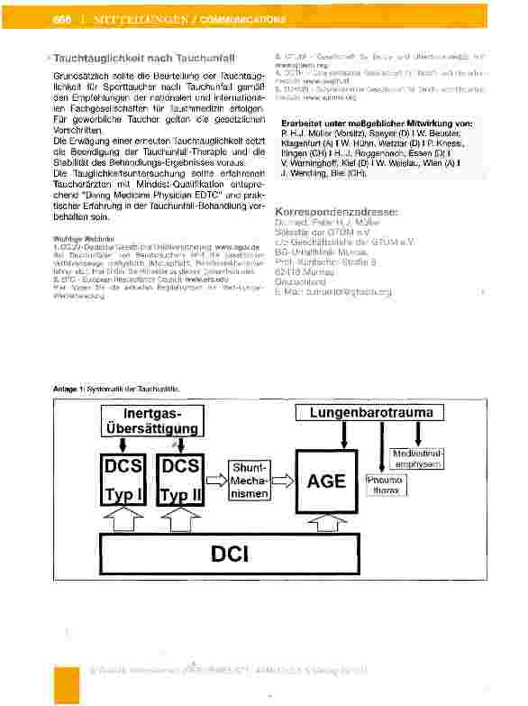 Vorschauseite 4: Leitlinie Tauchunfall der Gesellschaft für Tauchund Überdruckmedizin e. V.
