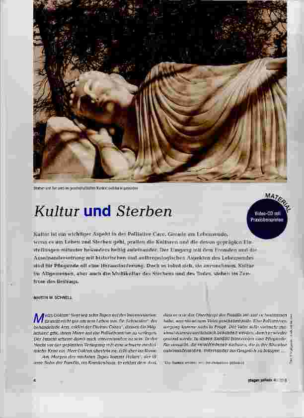 Vorschauseite 1: Kultur und Sterben