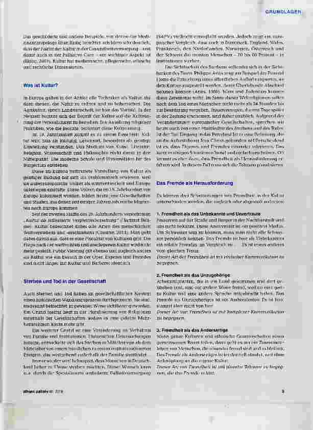 Vorschauseite 2: Kultur und Sterben