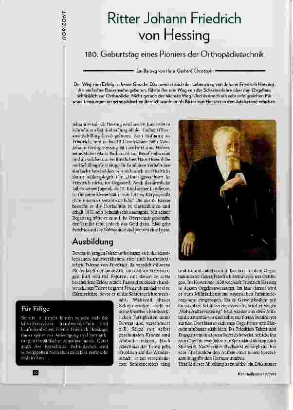 Vorschauseite 1: Ritter Johann Friedrich von Hessing