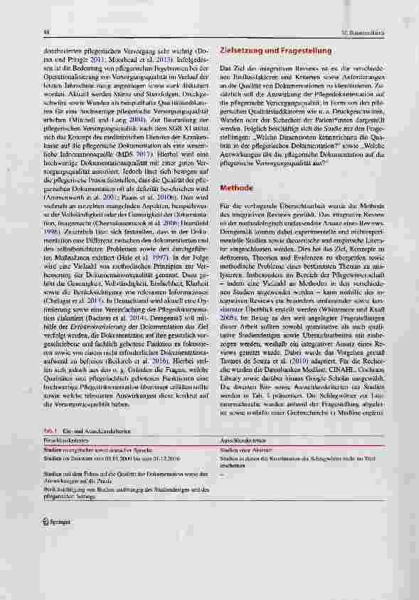 Vorschauseite 3: Qualität der pflegerischen Dokumentation und Auswirkungen auf die pflegerische Praxis ein intégratives Review
