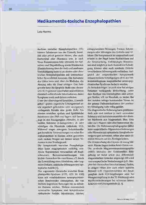 Vorschauseite 1: Medikamentös-toxische Enzephalopathien