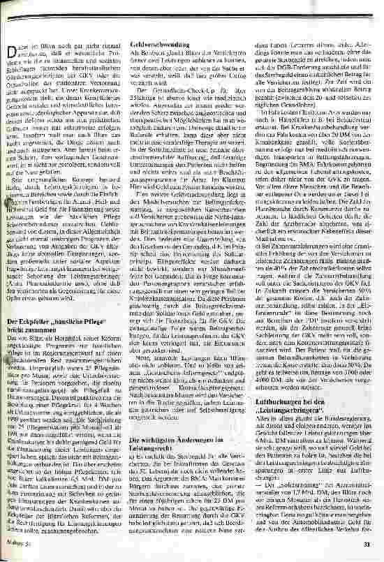 Vorschauseite 2: Was bleibt ist Kostendämpfung