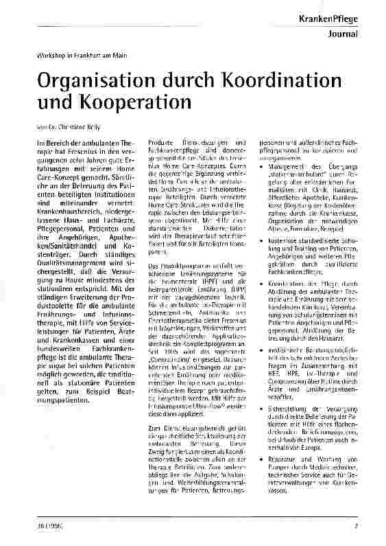Vorschauseite 1: Organisation durch Koordination und Kooperation Workshop in Frankfurt am Main