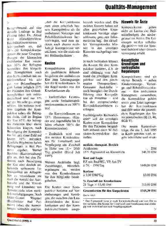 Vorschauseite 3: Die Kompaktkur Rechtliche und qualitative Aspekte