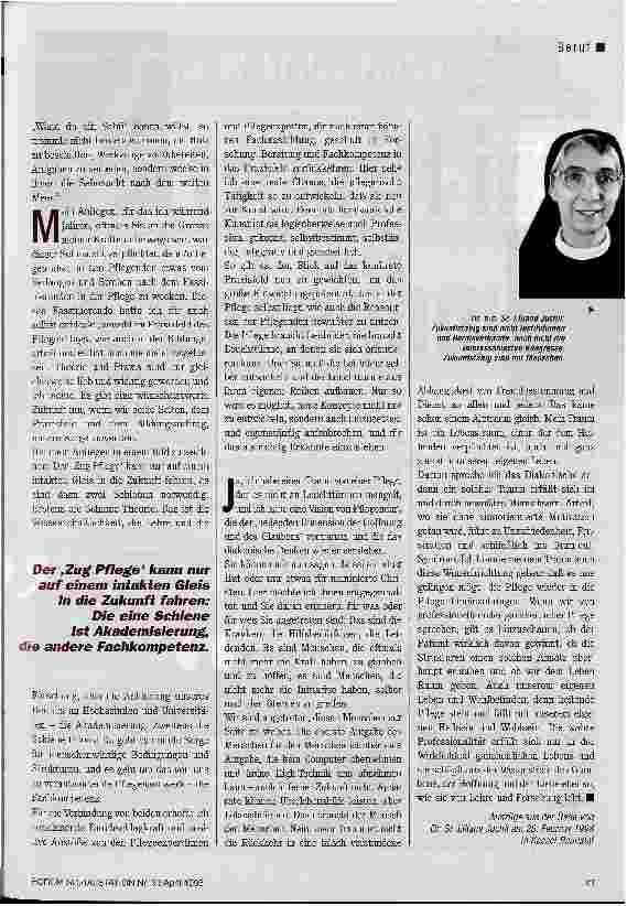 Vorschauseite 2: Farbe bekennen und unbequem sein Die Pflege braucht Leitbilder aus ihren eigenen Reihen