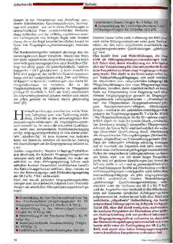 Vorschauseite 3: Fortund Weiterbildung der Pflegekräfte - Kostentragung und Rückzahlung Rechtsprechung