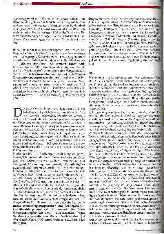Vorschauseite 5: Fortund Weiterbildung der Pflegekräfte - Kostentragung und Rückzahlung Rechtsprechung