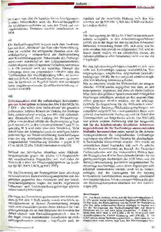 Vorschauseite 6: Fortund Weiterbildung der Pflegekräfte - Kostentragung und Rückzahlung Rechtsprechung