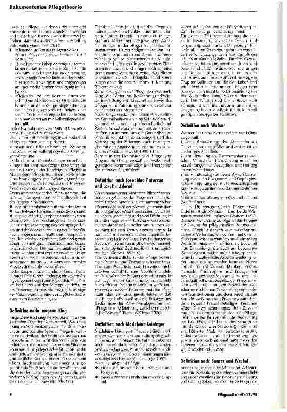 Vorschauseite 3: Pflege - Zum Begriff und seiner Bedeutung in Theorie und Forschung: Definition und Vergleich