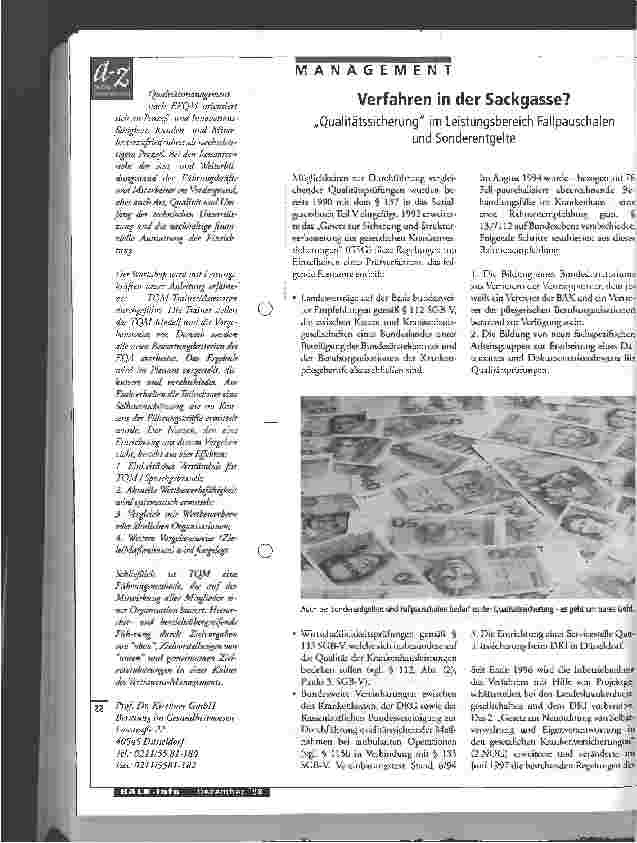 Vorschauseite 1: Qualitätssicherung im Leistungsbereich Fallpauschalen und Sonderentgelte
