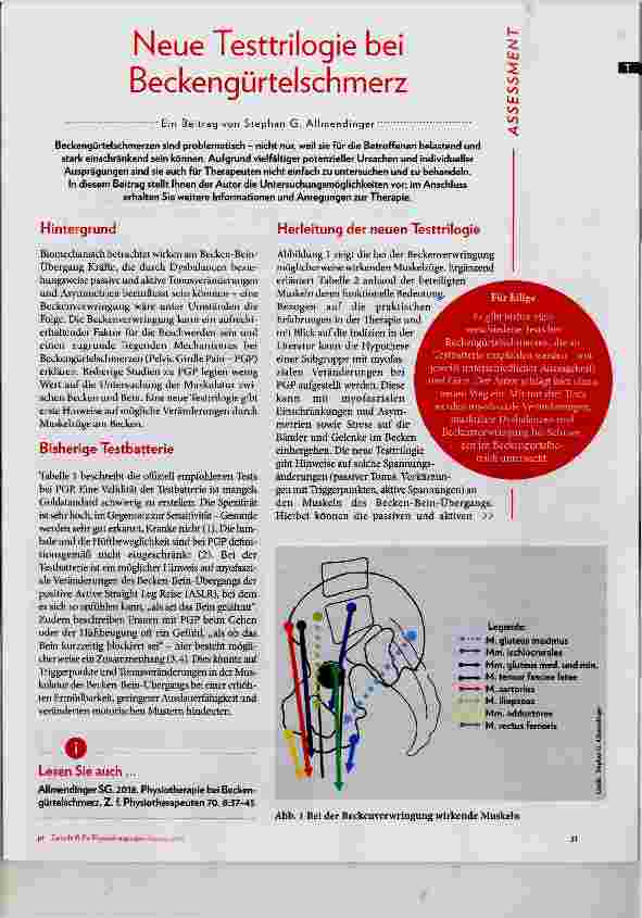 Vorschauseite 1: Neue Testtrilogie bei Beckengürtelschmerz