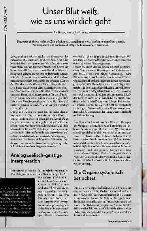 Vorschauseite 1: Unser Blut weife, wie es uns wirklich geht