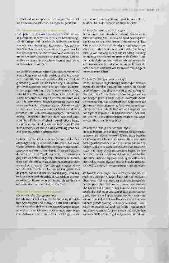 Vorschauseite 2: ZWISCHEN YOGA-WELT UND ALLTAGSWELT TEIL VI Üben mit eingezogenen Fühlern