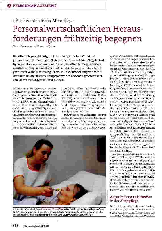 Vorschauseite 1: Älter werden in der Altenpflege: Personalwirtschaftlichen Herausforderungen frühzeitig begegnen