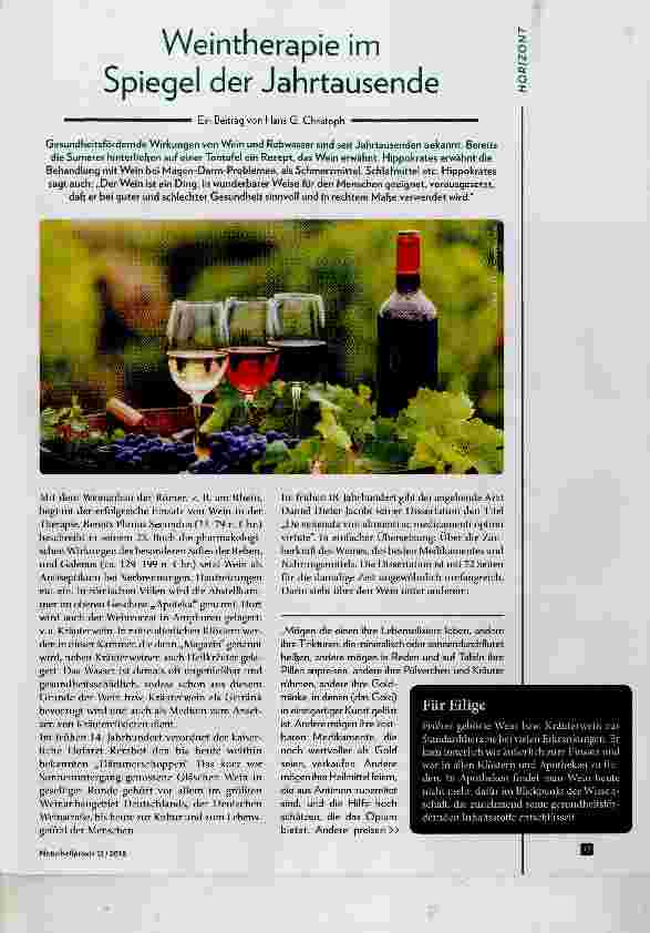 Vorschauseite 1: Weintherapie im Spiegel der Jahrtausende