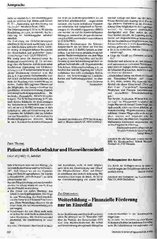 Vorschauseite 1: Zur Diskussion: Weiterbildung - Finanzielle Förderung nur im Einzelfall