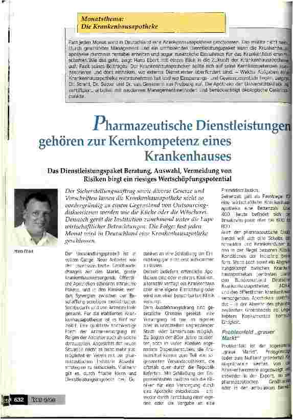 Vorschauseite 1: Pharmazeutische Dienstleistungen gehören zur Kernkompetenz eines Krankenhauses