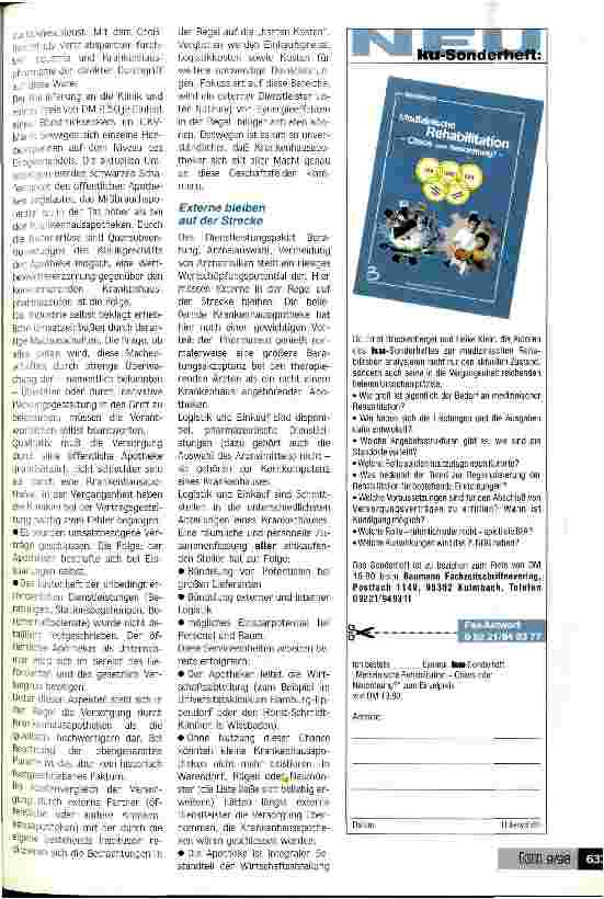 Vorschauseite 2: Pharmazeutische Dienstleistungen gehören zur Kernkompetenz eines Krankenhauses