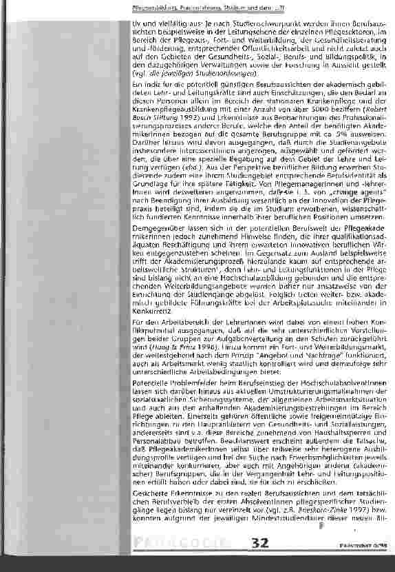 Vorschauseite 2: Pflegeausbildung, Praxiserfahrung, Studium und dann...?!