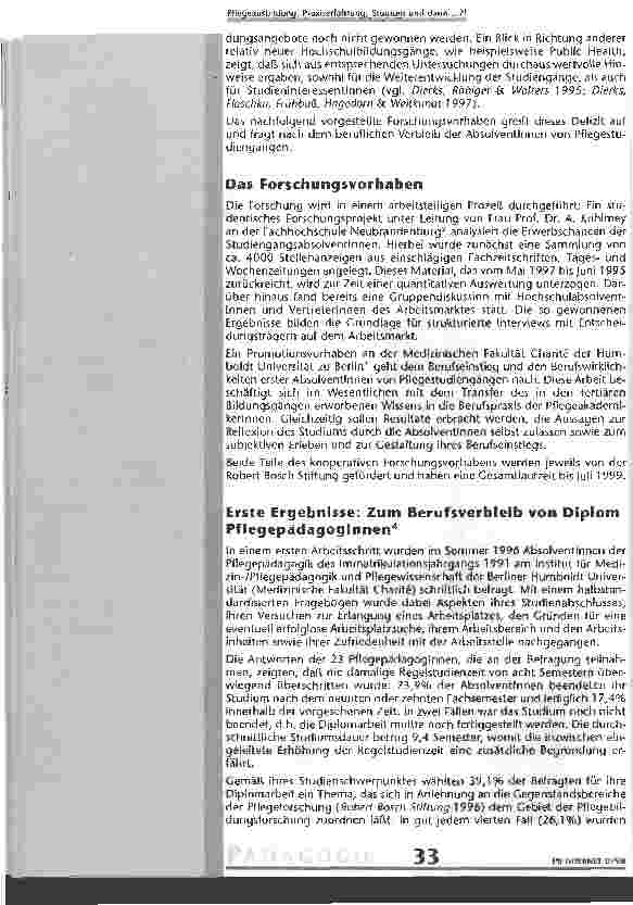 Vorschauseite 3: Pflegeausbildung, Praxiserfahrung, Studium und dann...?!