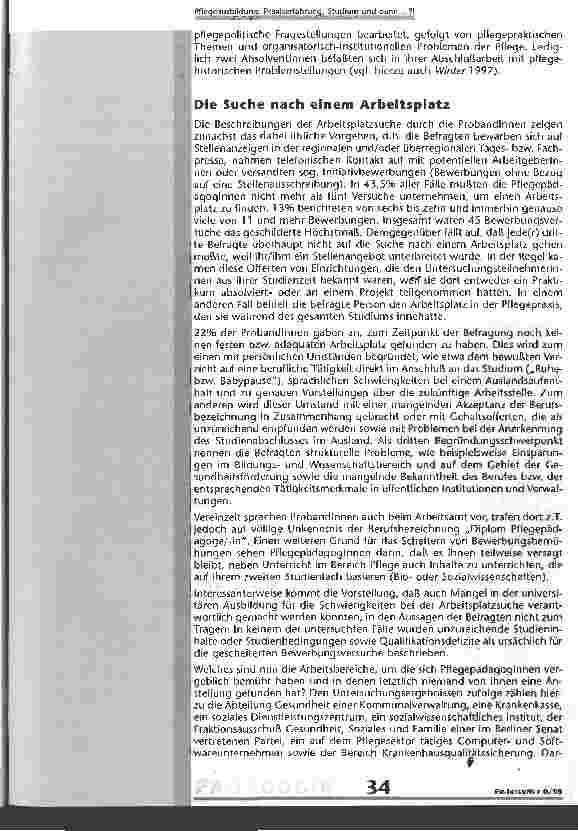 Vorschauseite 4: Pflegeausbildung, Praxiserfahrung, Studium und dann...?!