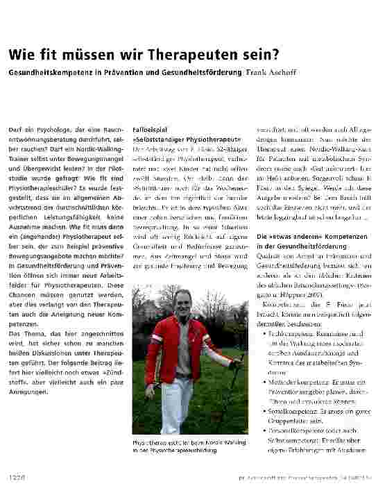 Vorschauseite 1: Wie fit müssen wir Therapeuten sein?