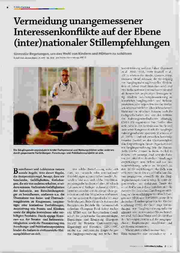 Vorschauseite 1: Vermeidung unangemessener Interessenkonflikte auf der Ebene (inter)nationaler Stillempfehlungen