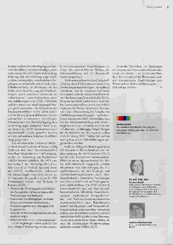 Vorschauseite 2: Vermeidung unangemessener Interessenkonflikte auf der Ebene (inter)nationaler Stillempfehlungen