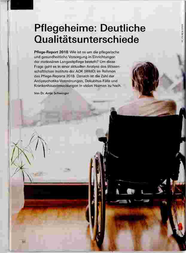 Vorschauseite 1: Pflegeheime: Deutliche Qualitätsunterschiede