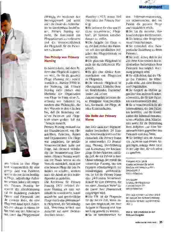 Vorschauseite 2: Professionelle Pflege durch Primary Nursing? 1. Teil